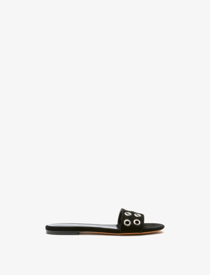 Grommet Slides in Kid Suede 1