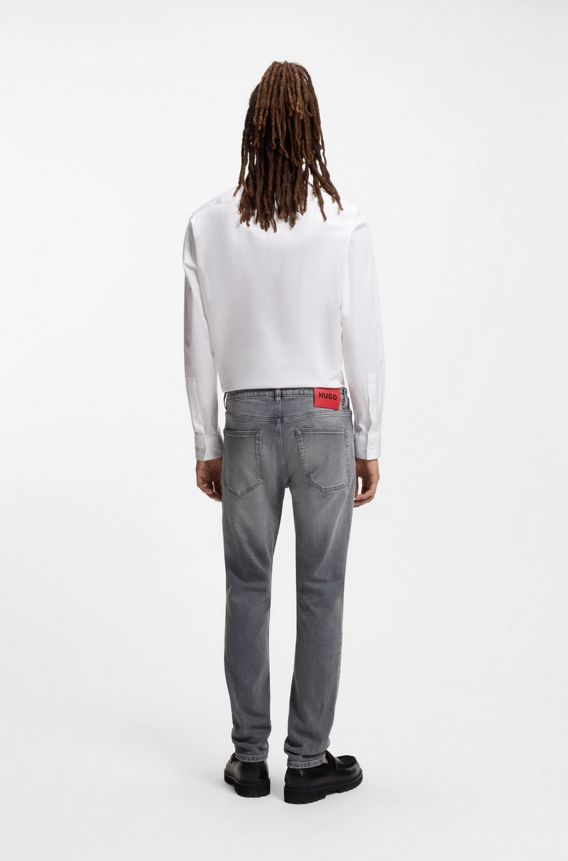 GREY EXTRA-SLIM-FIT JEANS IN STRETCH DENIM 4