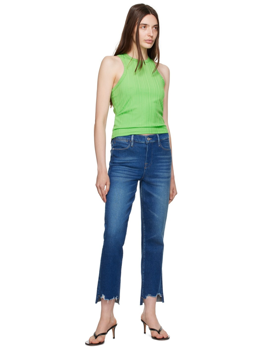 Blue 'Le High Straight' Jeans - 4