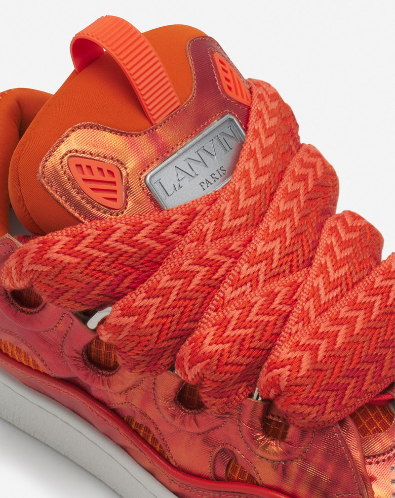 CURB HOLOGRAM-EFFECT LEATHER SNEAKERS 5