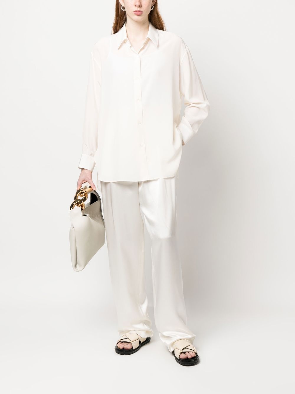 sheer silk long-sleeved shirt - 2