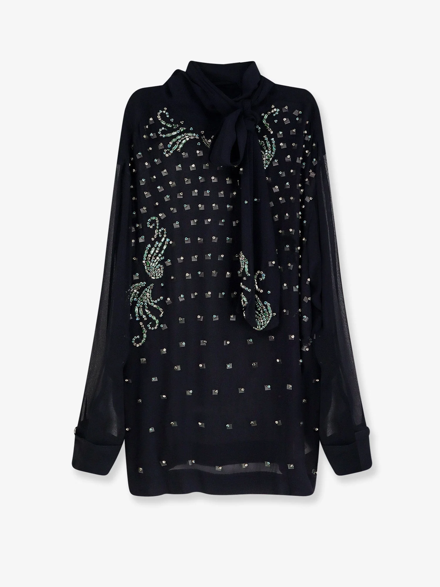 Dries Van Noten Viscose Shirt With Rhinestones - 1