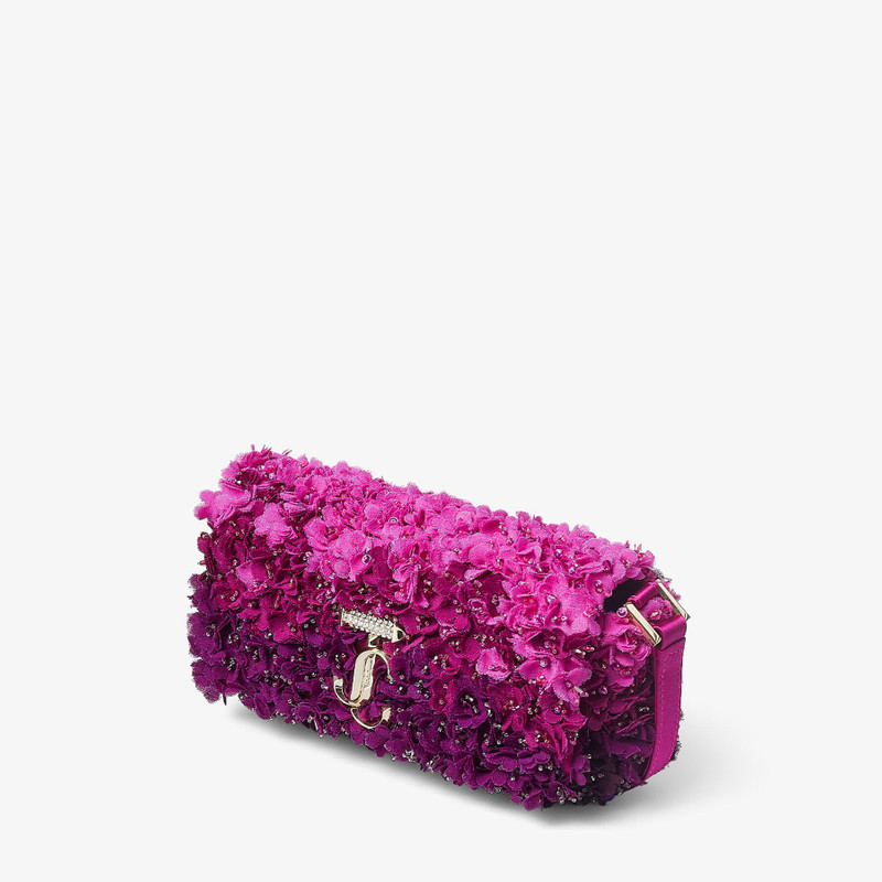 JIMMY CHOO Avenue Mini Shoulder
Fuchsia Satin Mini Shoulder Bag with Flowers outlook