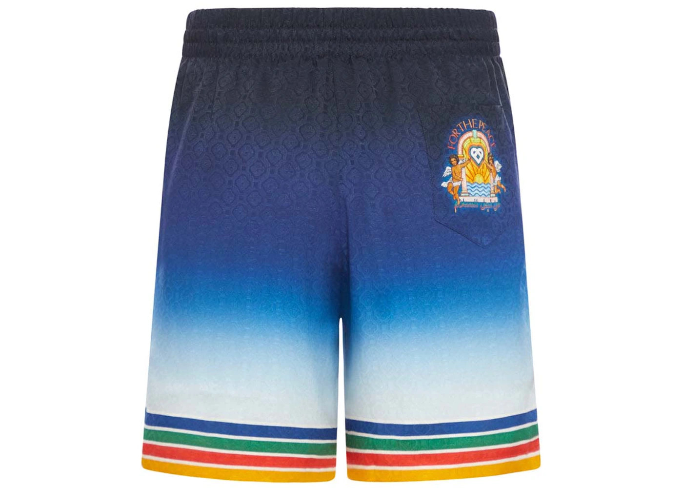 Casablanca Rainbow Monogram Silk Shorts Blue/Multi - 2