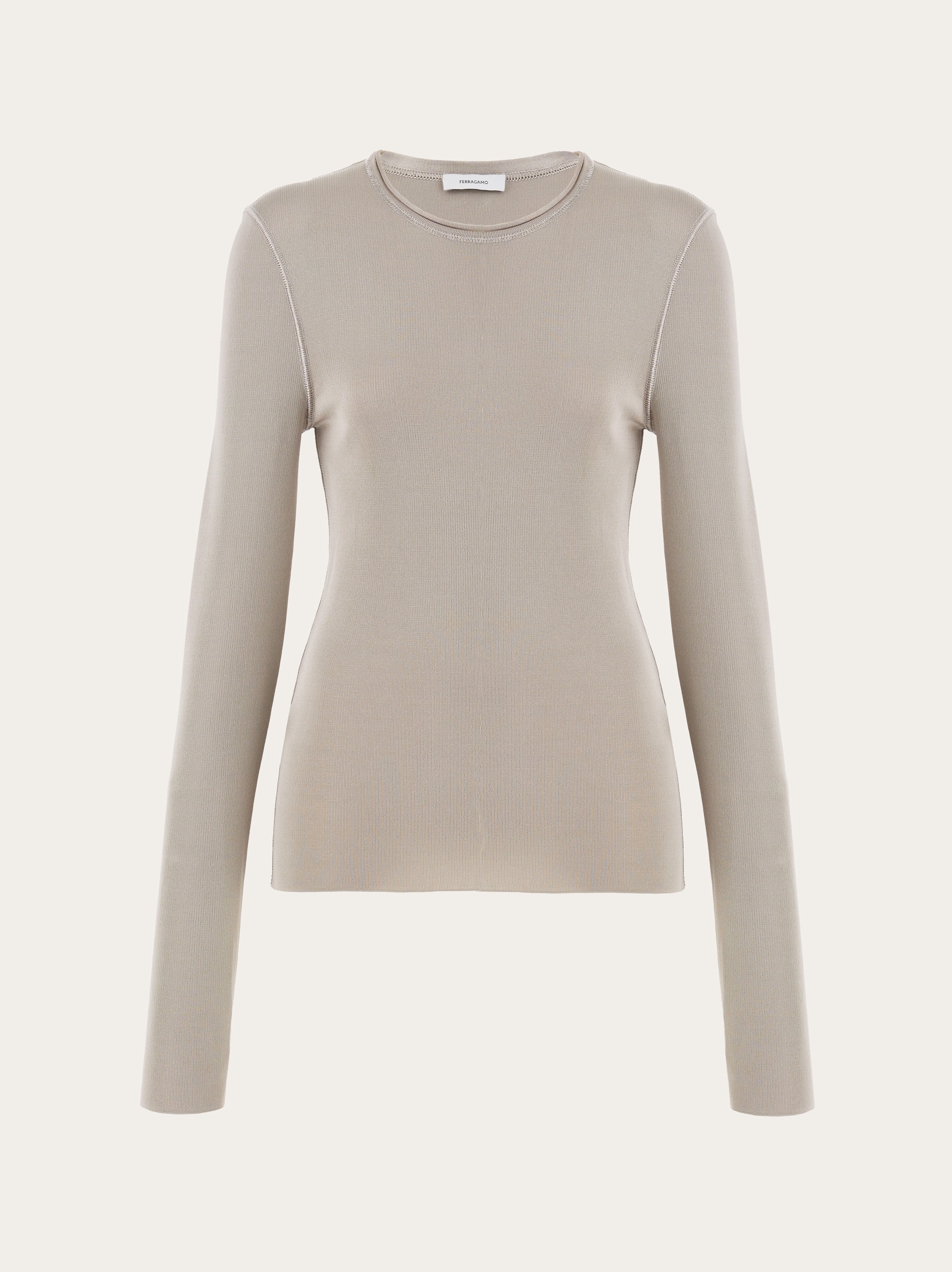 Long sleeved ribbed top - 1