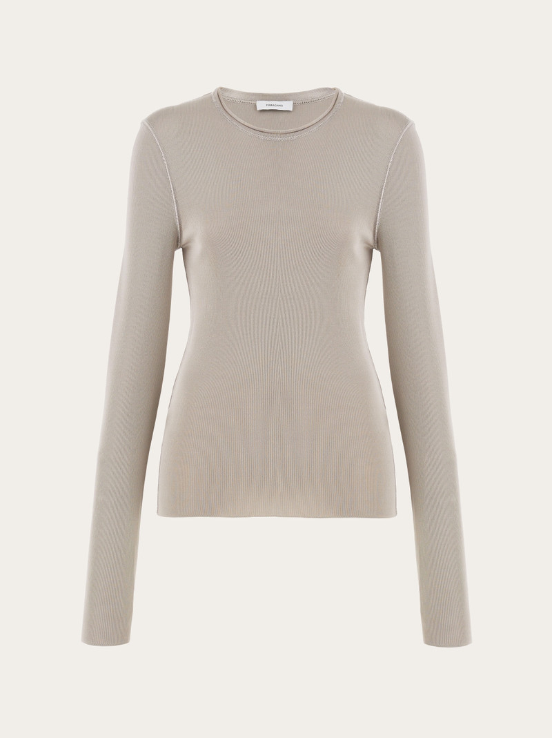 Long sleeved ribbed top - 1