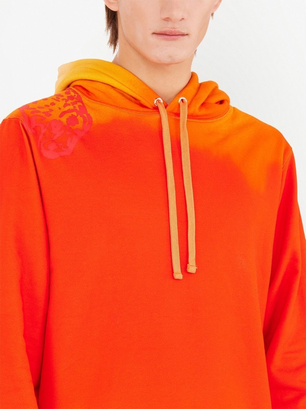 sunset-print cotton hoodie - 6