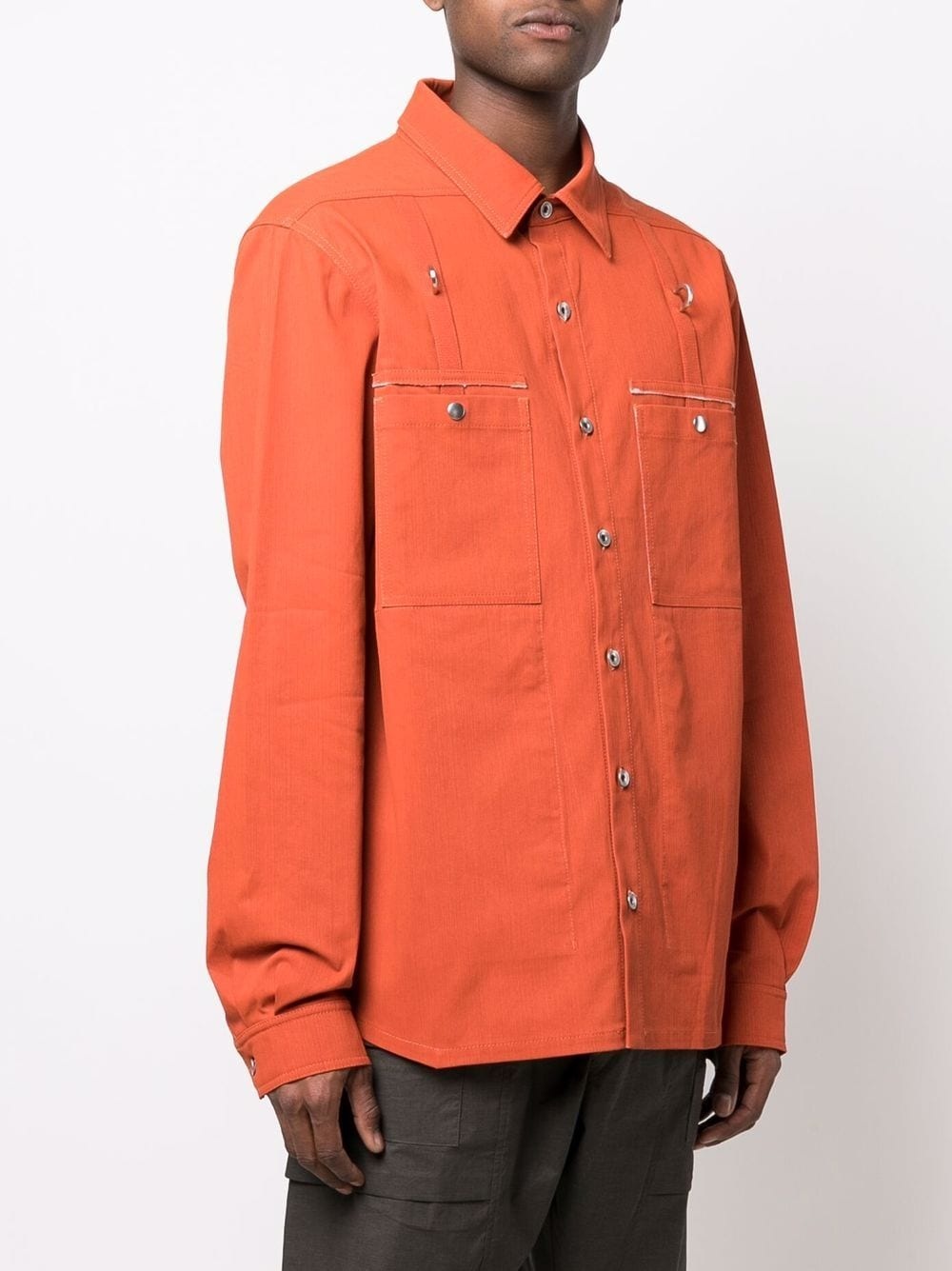 cotton-blend shirt jacket - 3