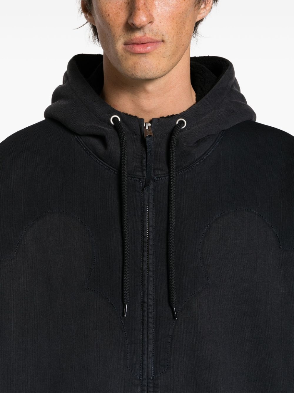 panelled drop-shoulder hoodie - 5