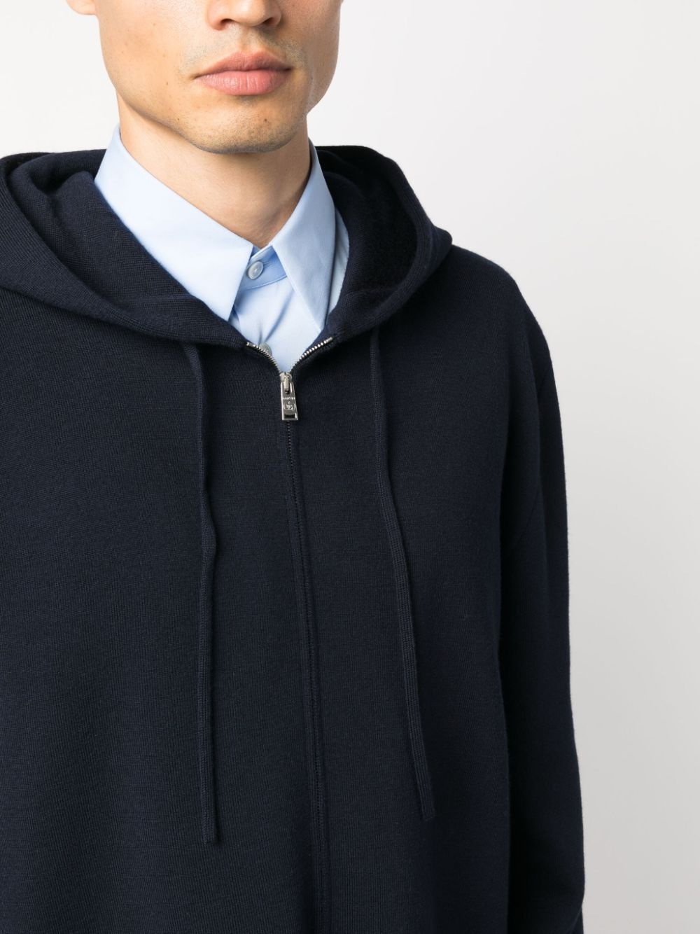 LOGO-EMBROIDERED KNIT WOOL-BLEND HOODIE - 3