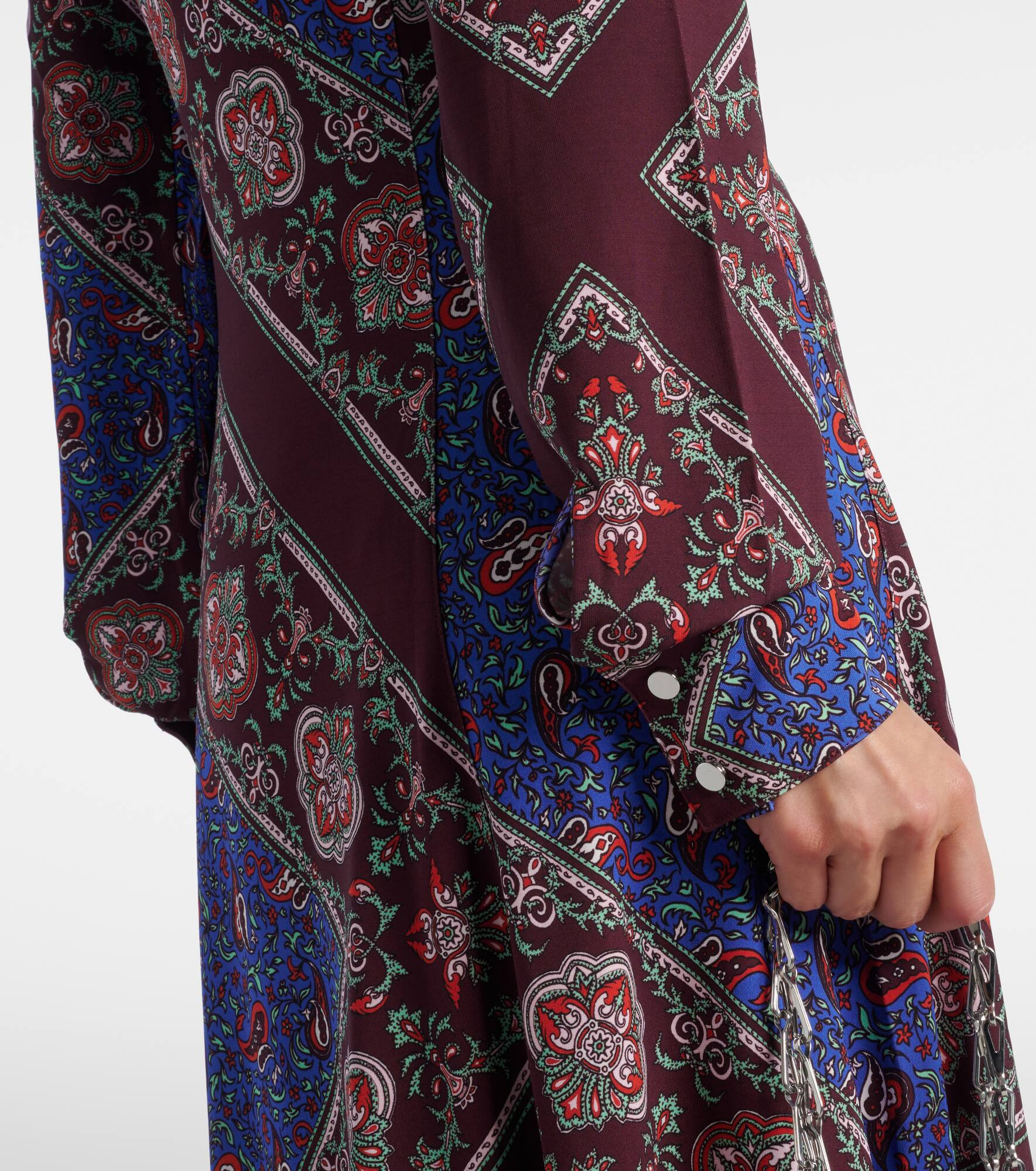Asymmetric paisley printed midi dress - 5