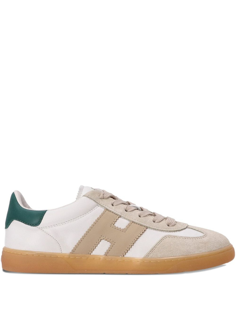 panelled leather sneakers 1