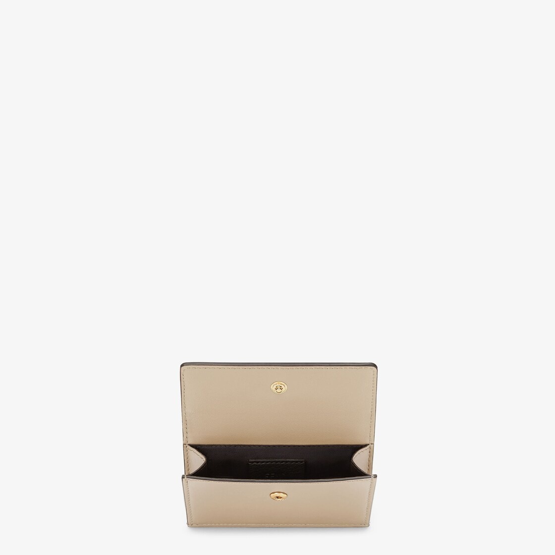 Fendi Roma card holder with three card slots and coin pocket with snap button. Made of dove gray lea 3