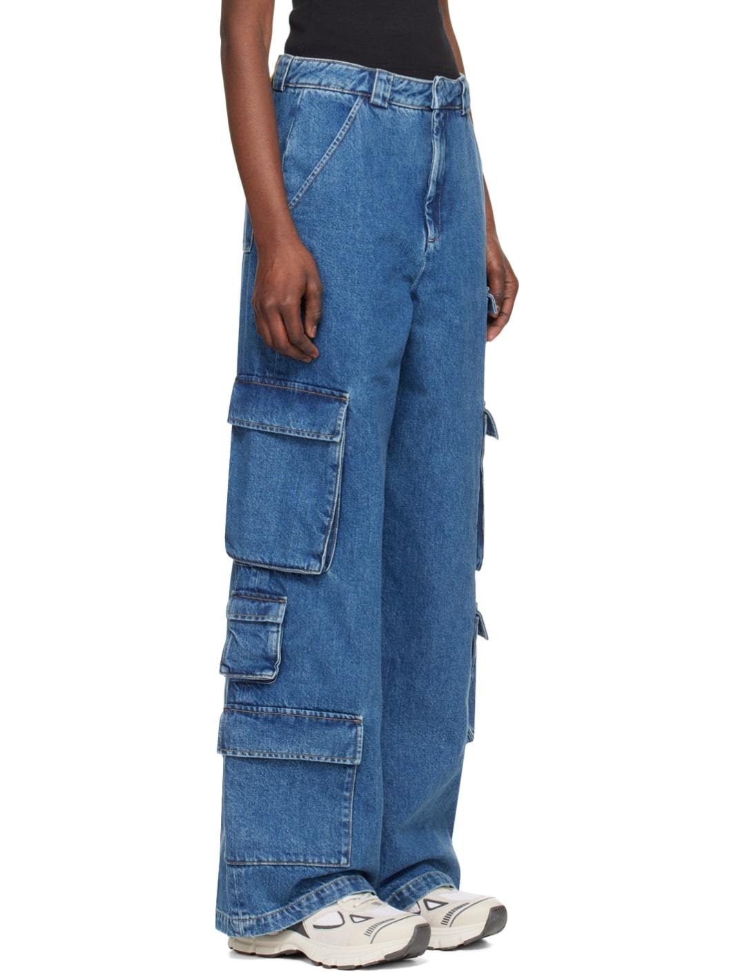 Blue Roam Denim Cargo Pants - 2