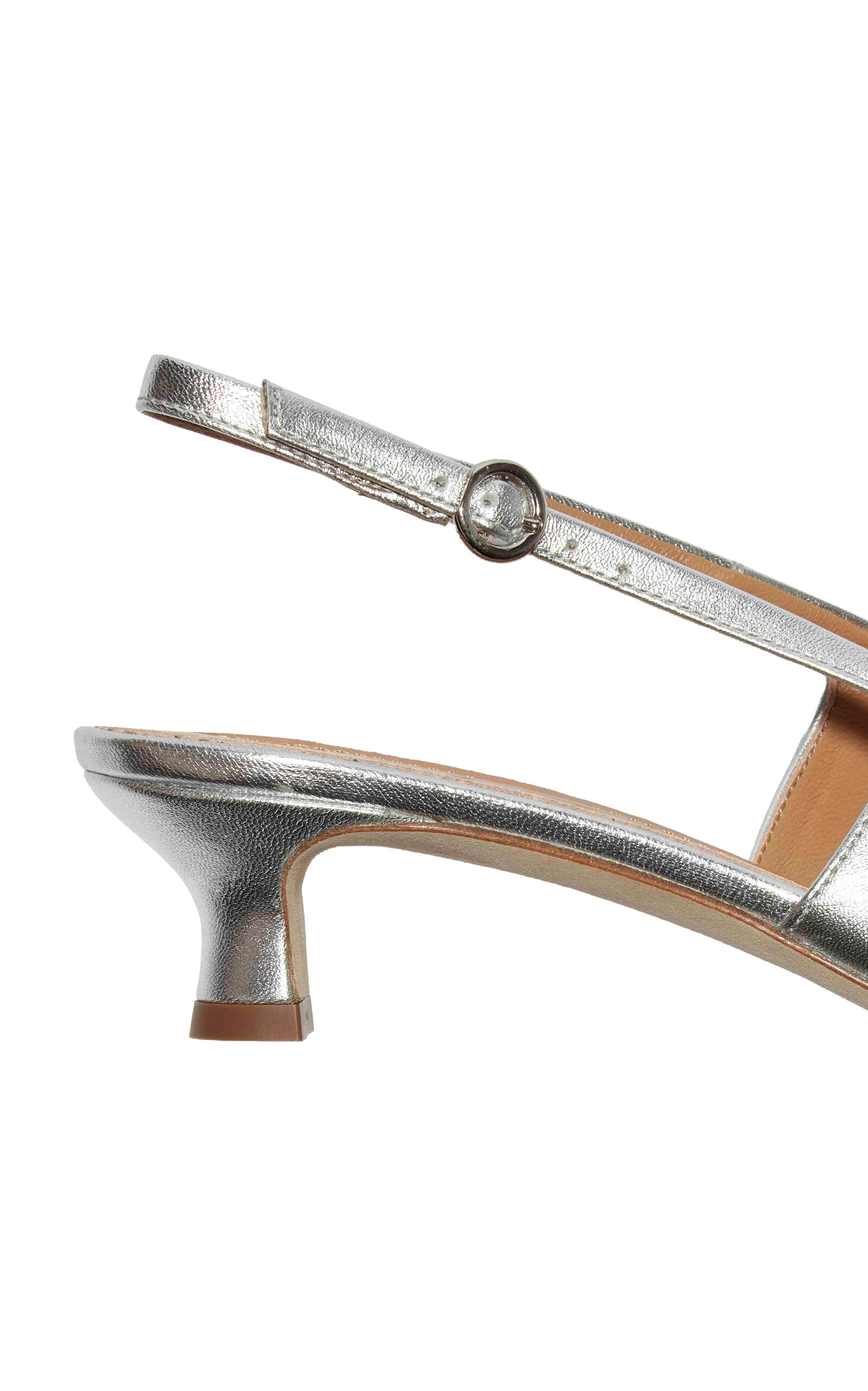 Catrina Metallic Leather Slingback Pumps silver - 5