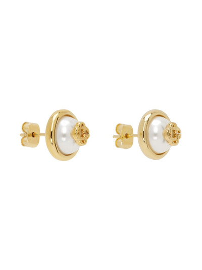 CASABLANCA Gold Pearl Logo Stud Earrings outlook