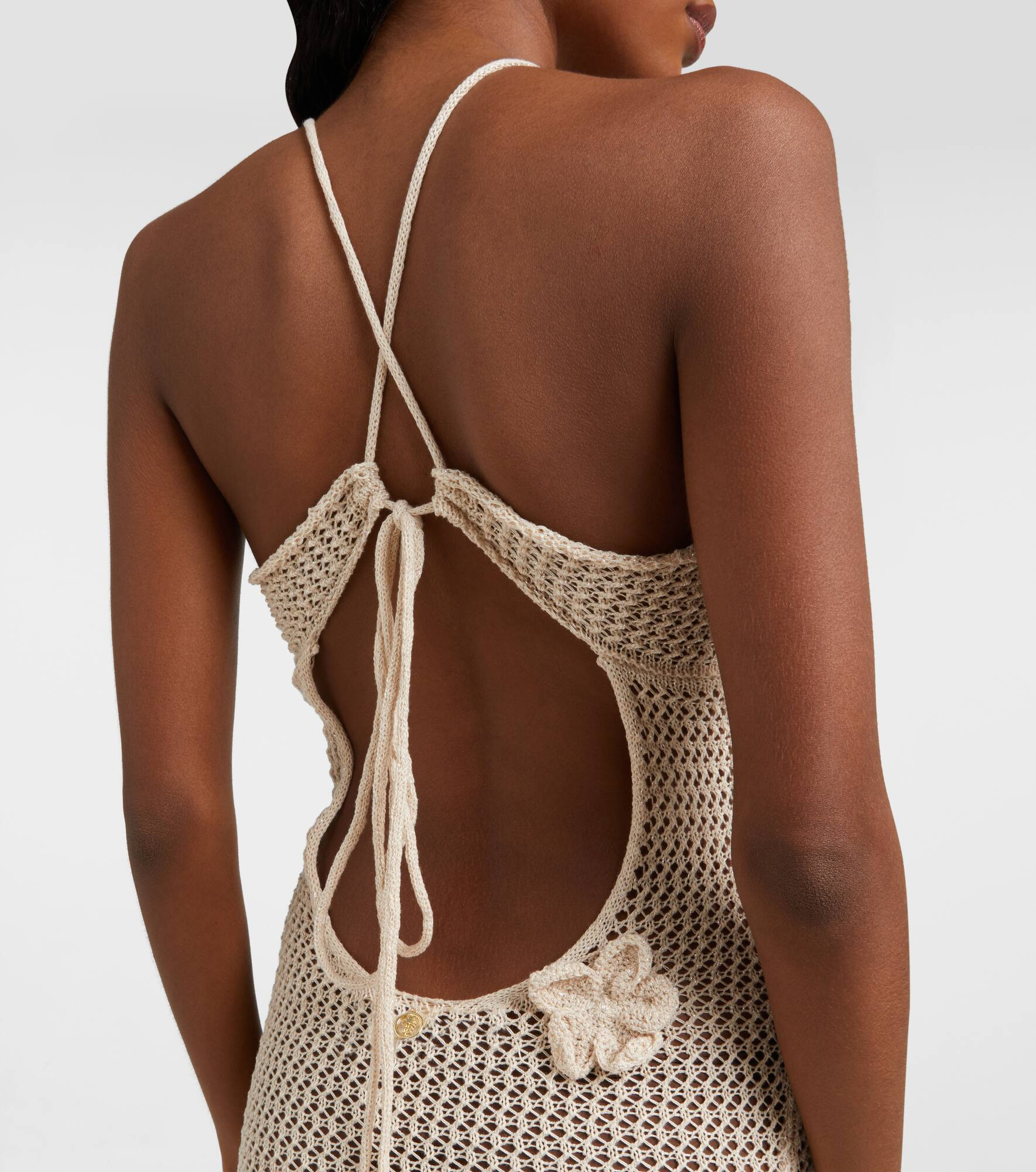 Hilsa open-knit lamé beach cover-up - 7