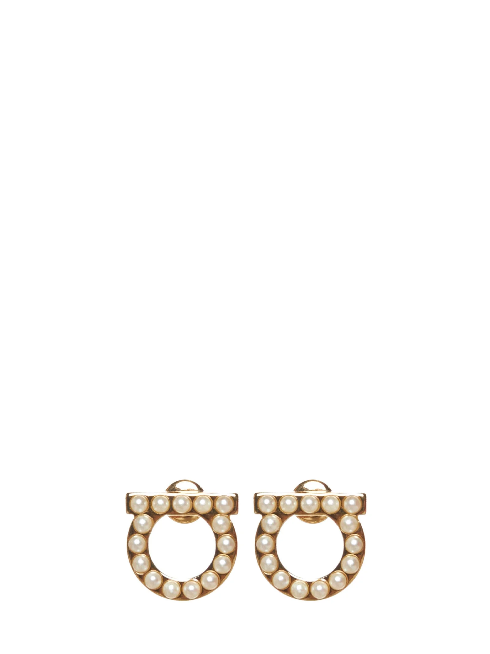 Gancini earrings with pearls - 1