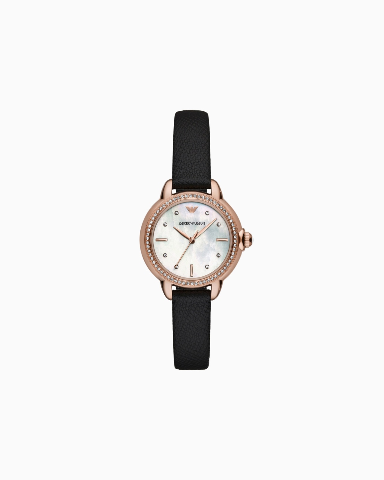 THREE-HAND BLACK LEATHER WATCH - 1