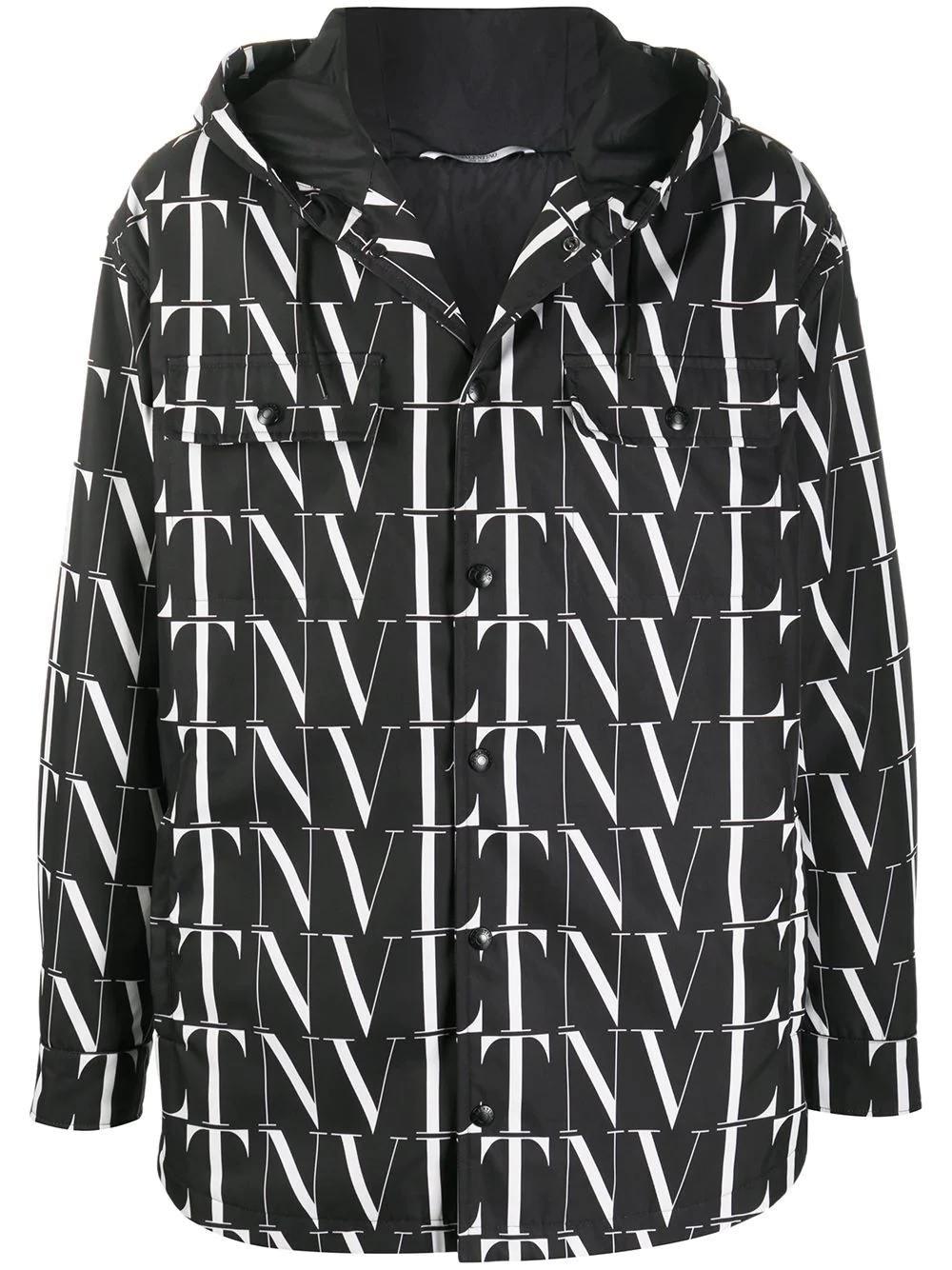 VLTN pattern hooded jacket - 1