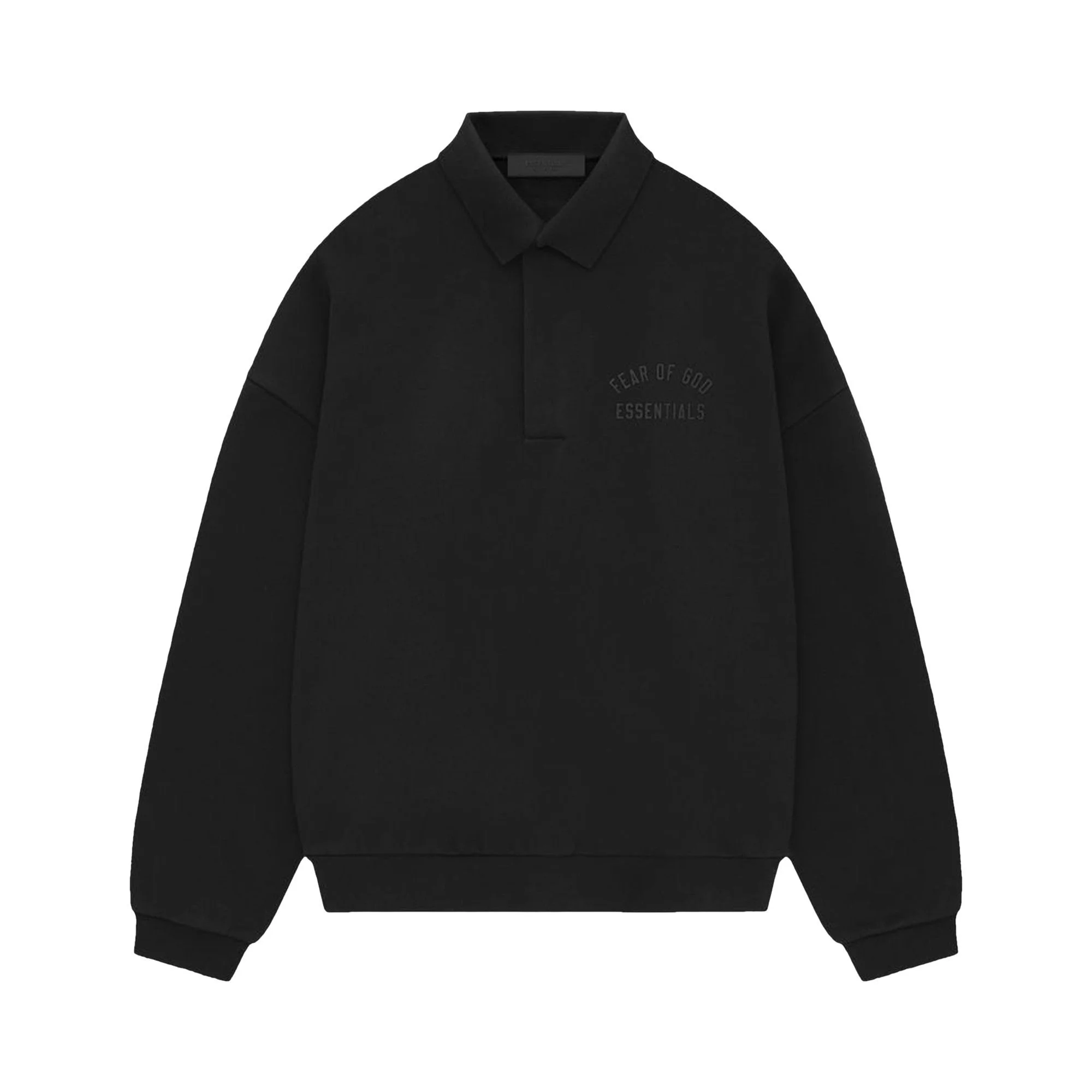 Fear of God Essentials Fleece Polo 'Black' - 1