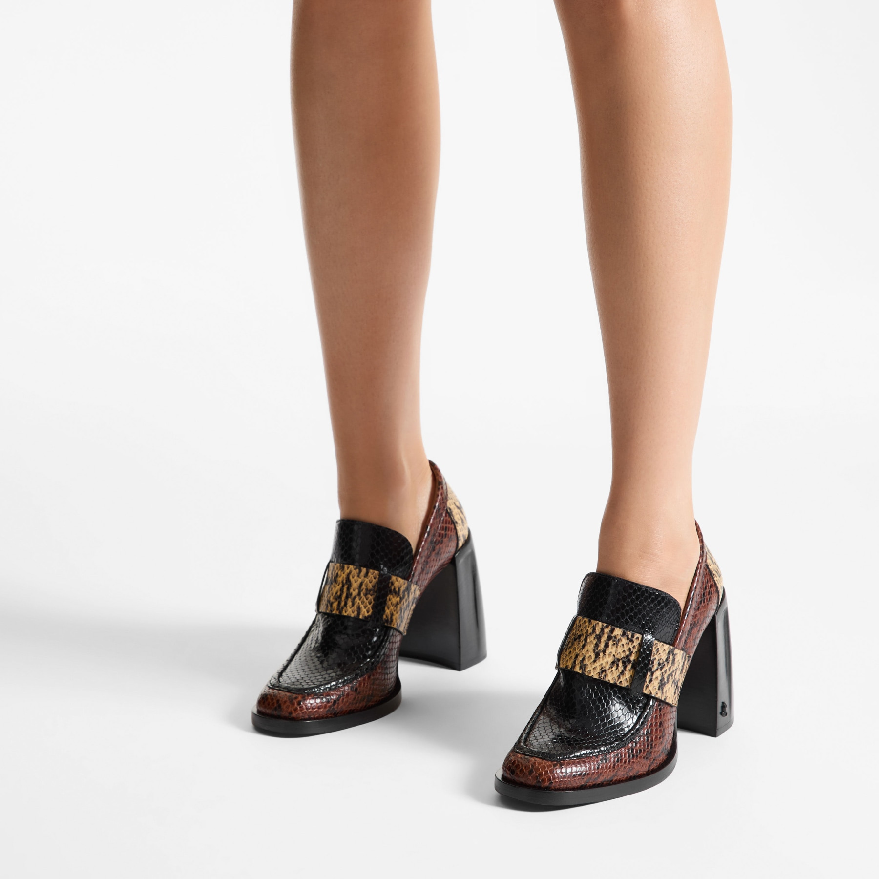 Tylor 95
Cognac Triple Snake Printed Leather Loafers - 2