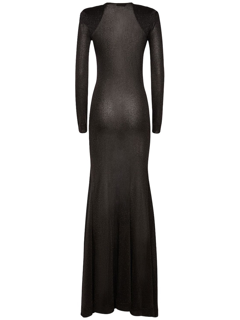 Lurex viscose jersey long dress w/cutout - 3