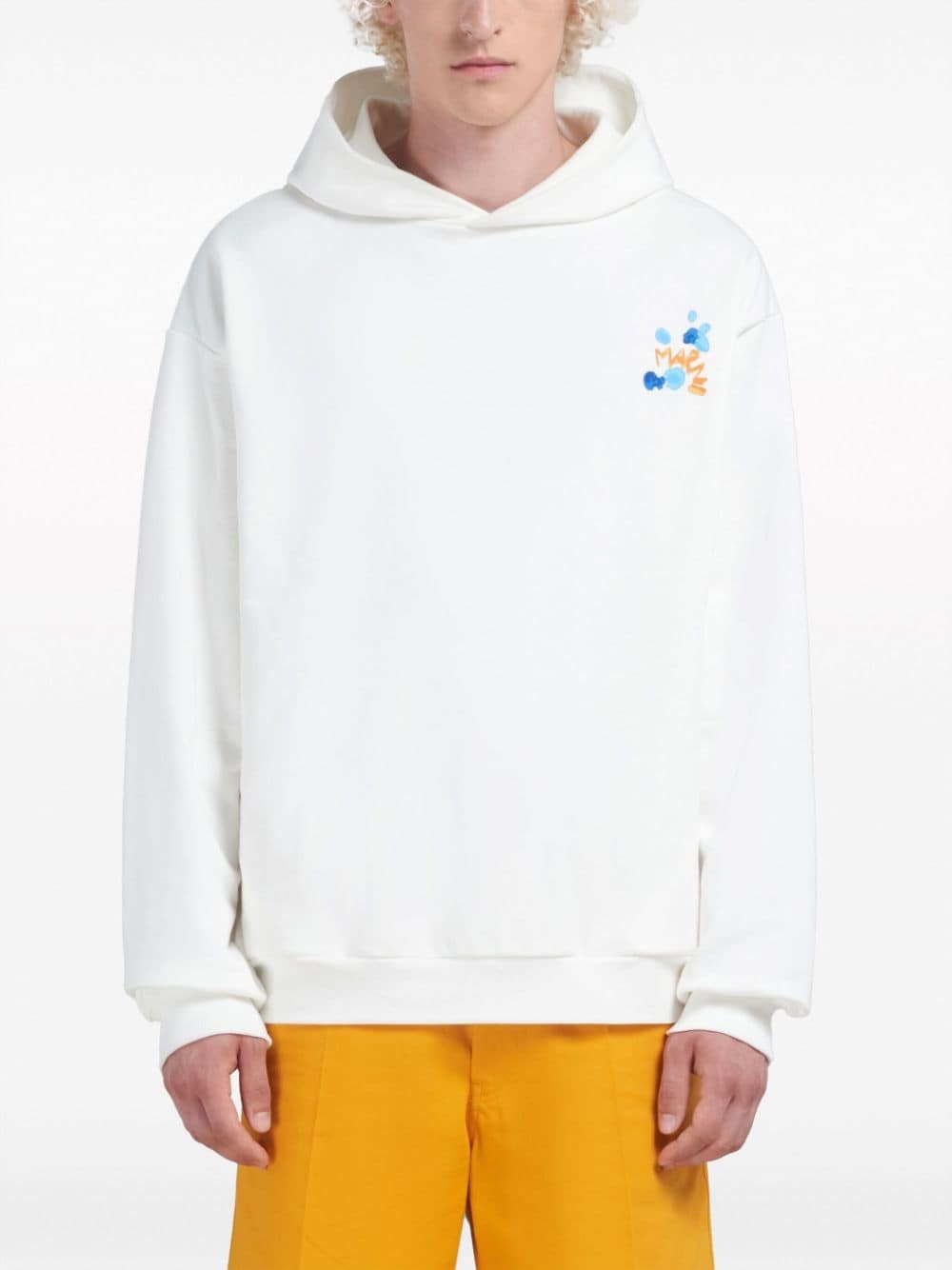 logo-print cotton hoodie - 3