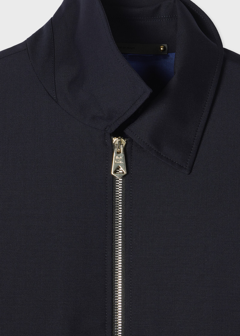 Paul Smith Navy 'Storm System' Wool Harrington Jacket outlook