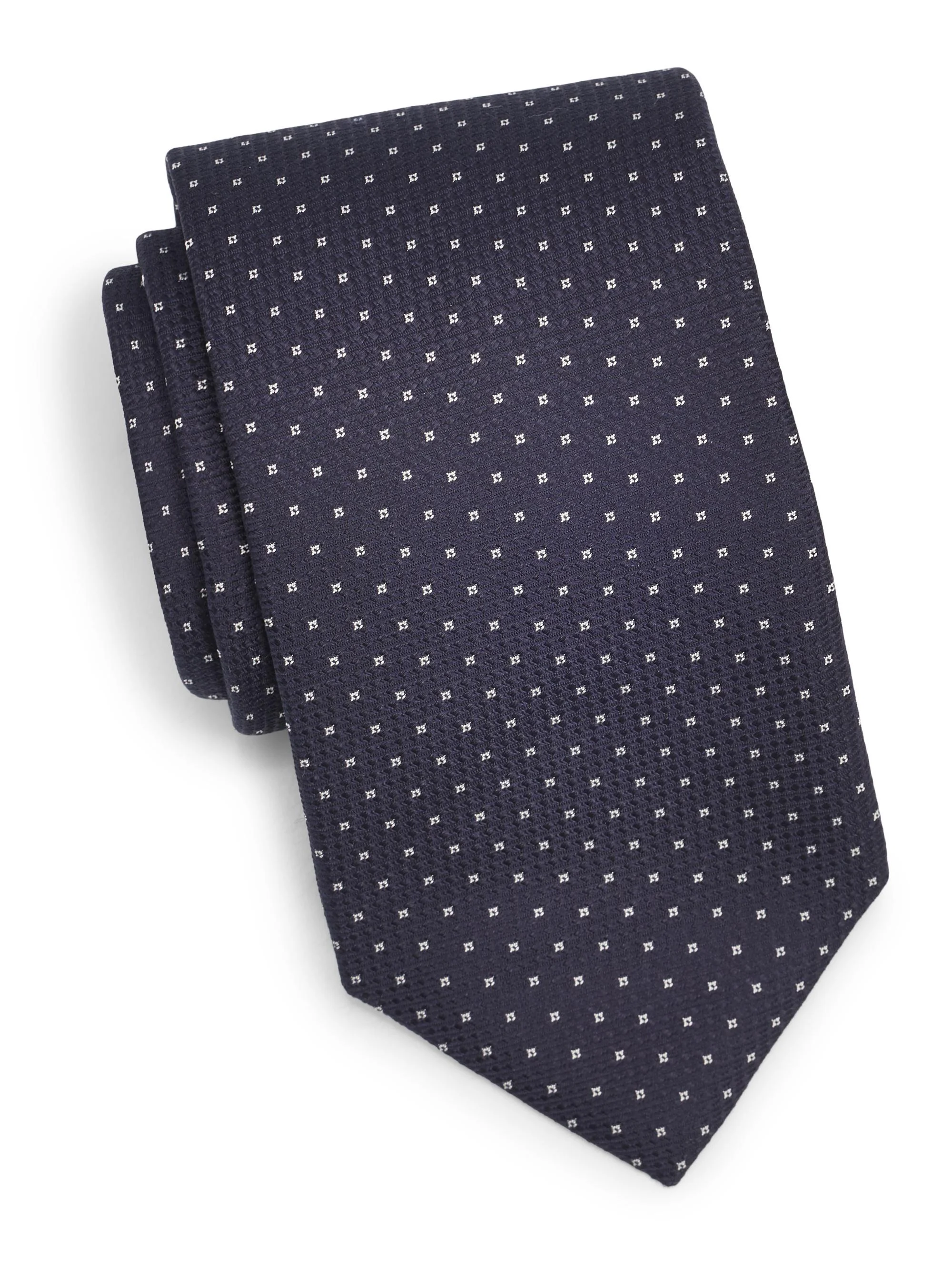 Men's Light Squares Silk Tie - Blue - 1