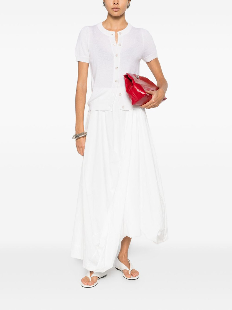 Allude button -fastening short-sleeve cardigan outlook