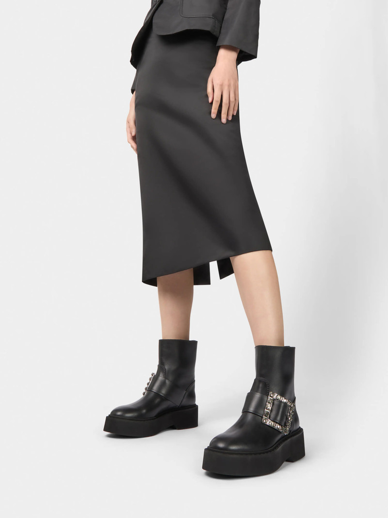 Roger Vivier Viv' Rangers Biker Booties in leather outlook