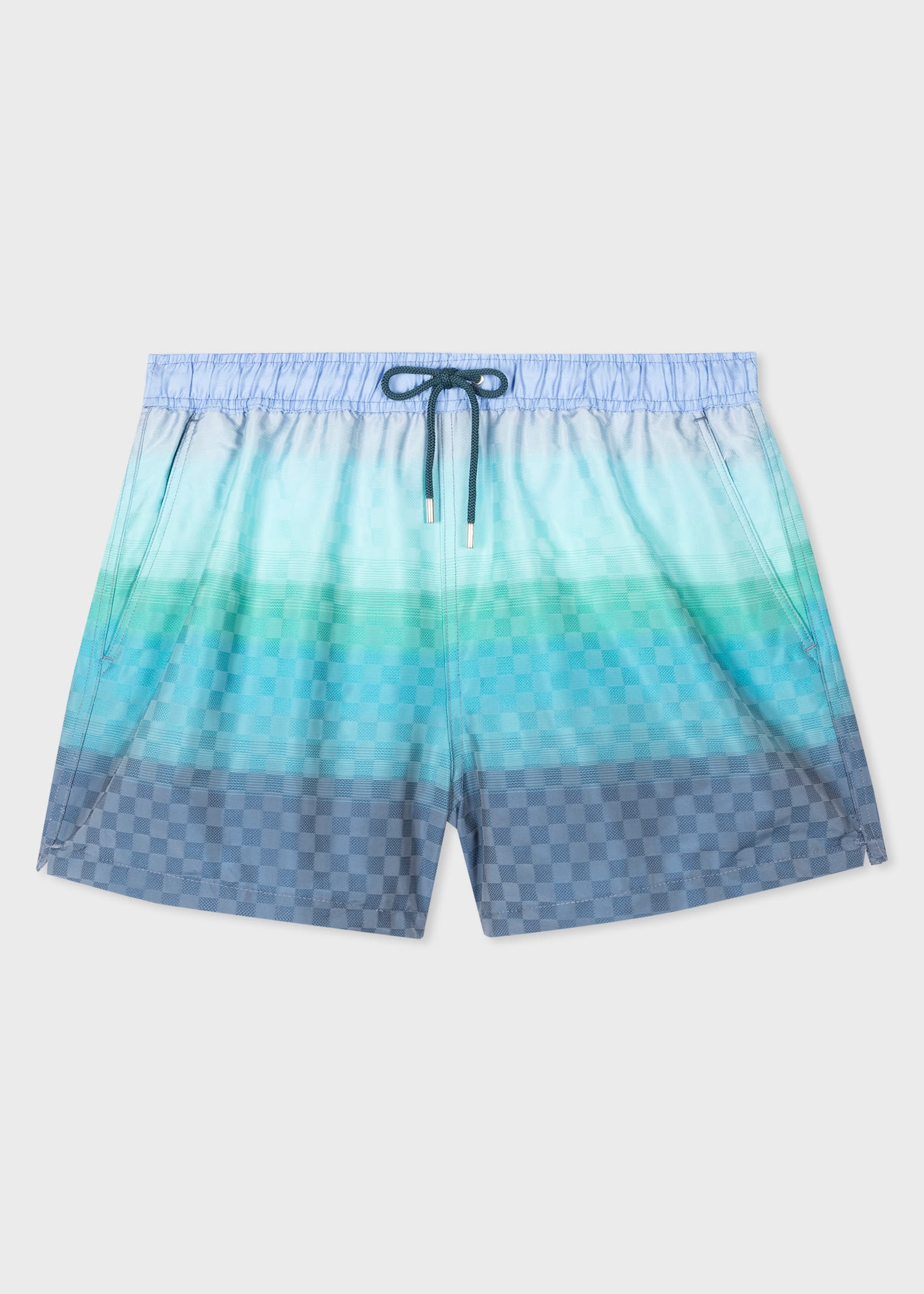 Gradient Check Jacquard Swim Shorts - 1