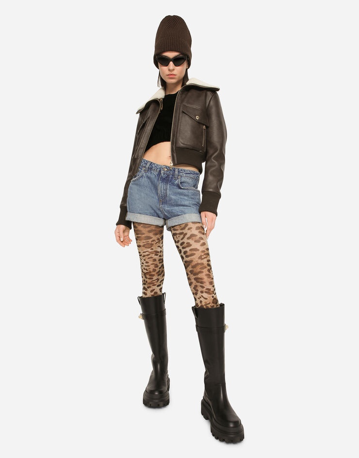 Faux leather and sheepskin jacket - 5