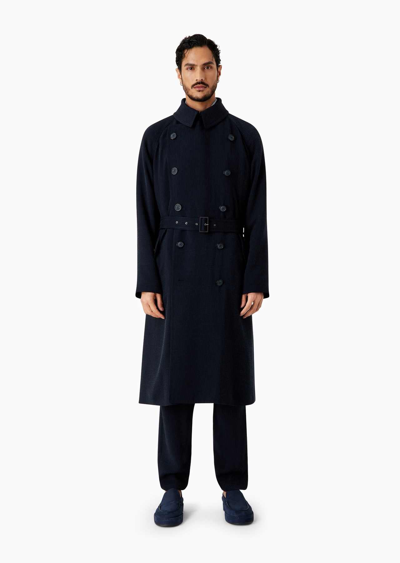 ASV double-breasted trench coat in a canneté cupro blend - 2