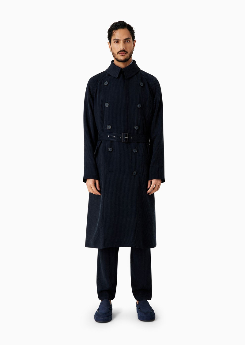 ASV double-breasted trench coat in a canneté cupro blend 2