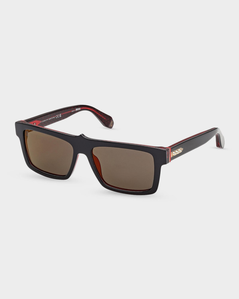 Christian Louboutin Men's Temple-Spike Acetate Rectangle Sunglasses outlook