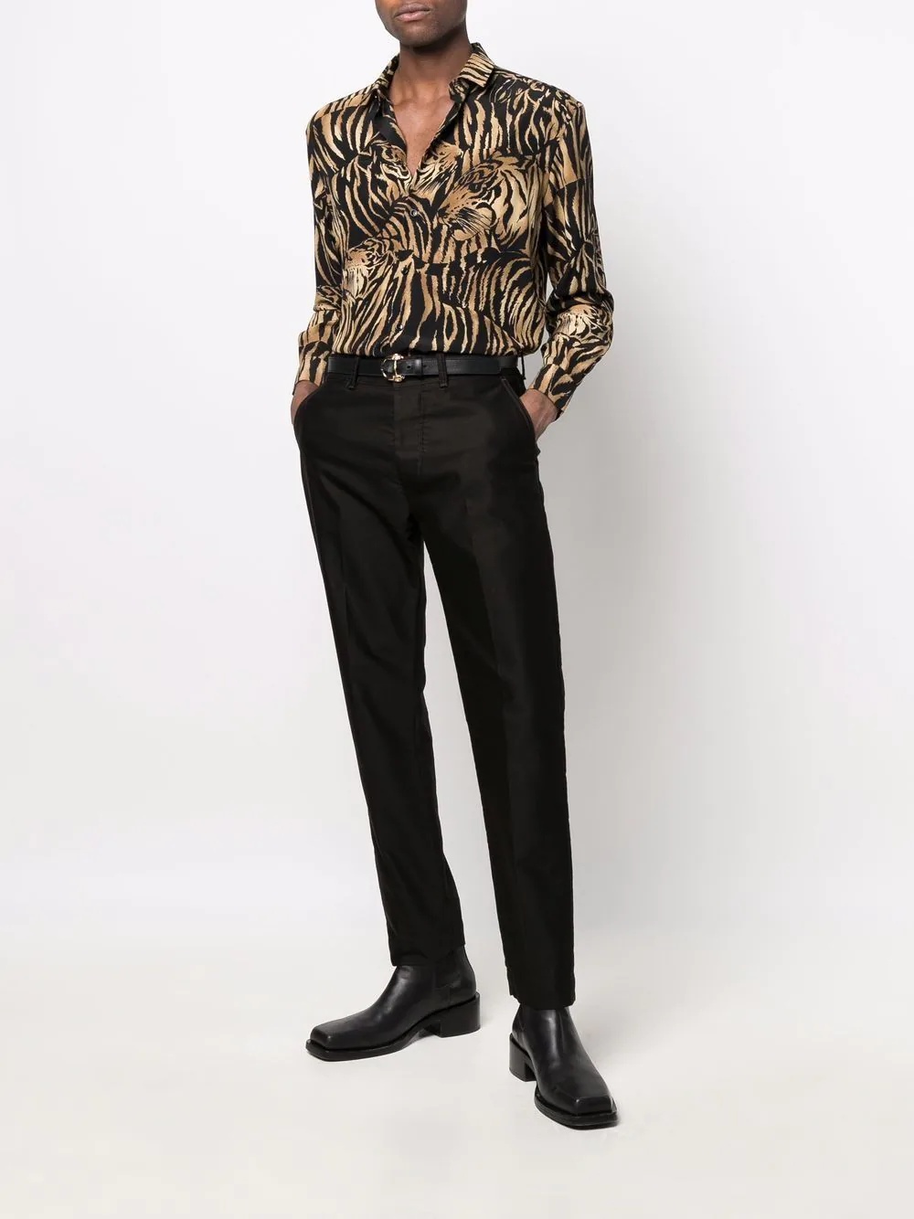 silk tiger-print shirt - 2