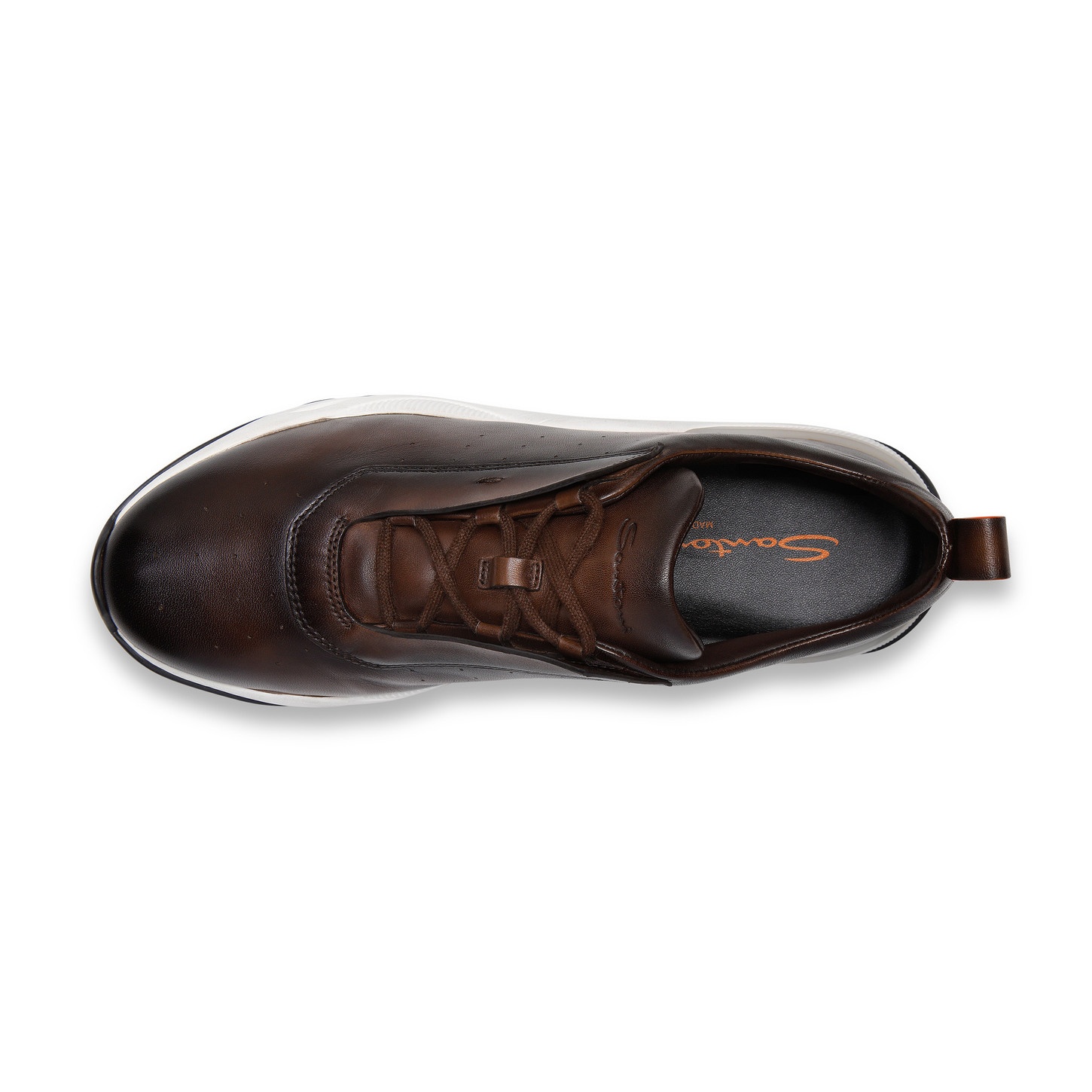 Men's dark brown leather sneaker - 4