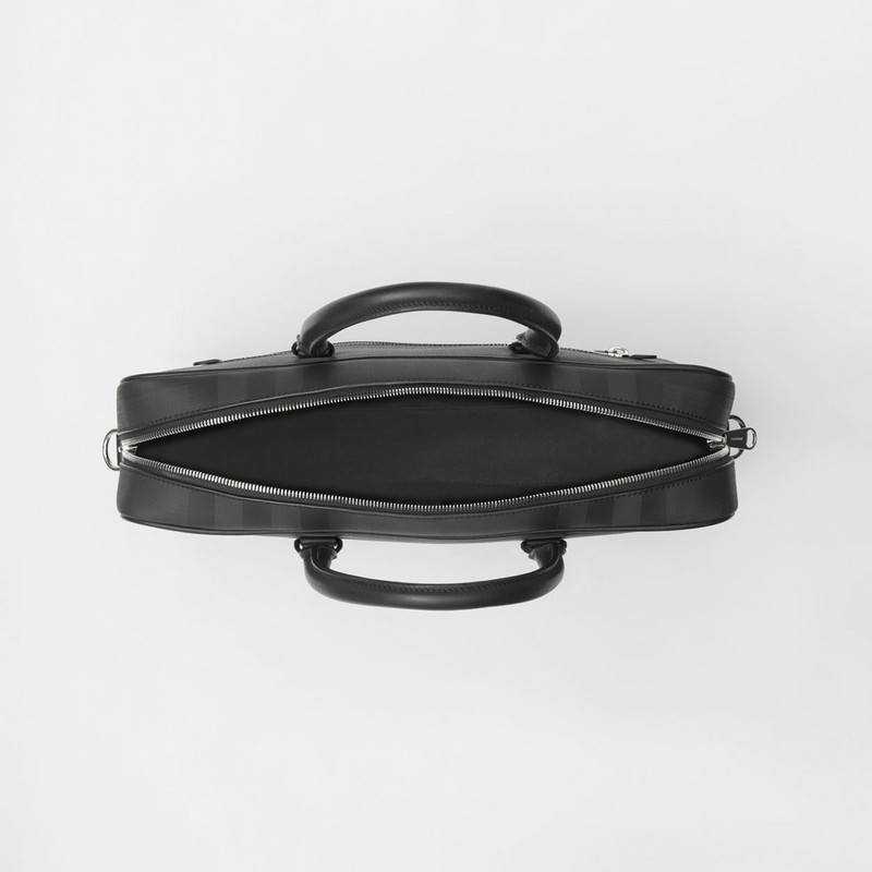 London Check and Leather Briefcase 5