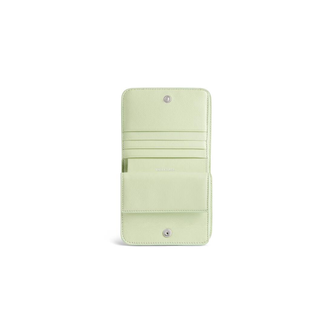 Women's Cash Flap Coin And Card Holder Lillies Print  in Green - 3