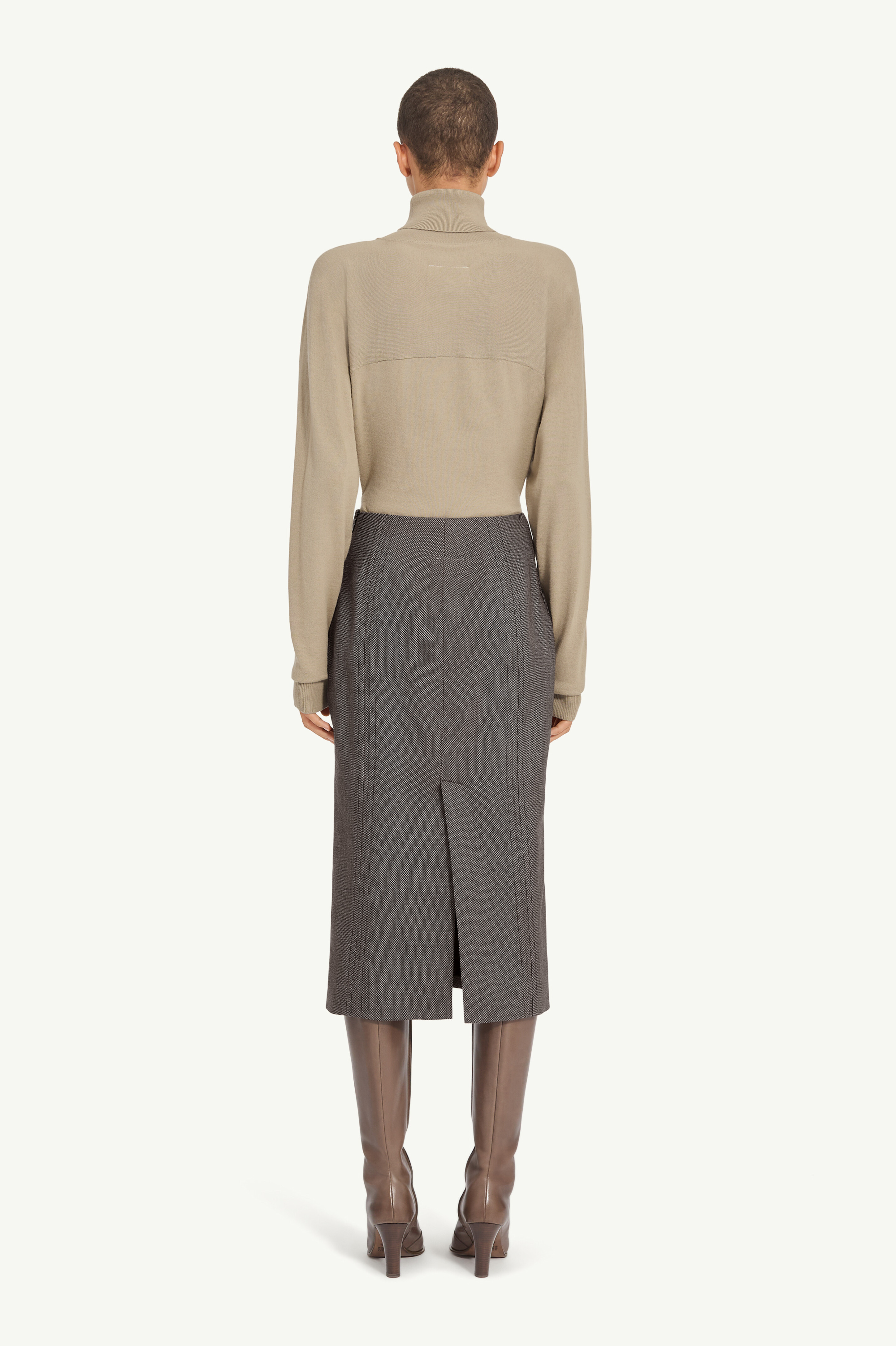 Light tweed midi skirt - 4