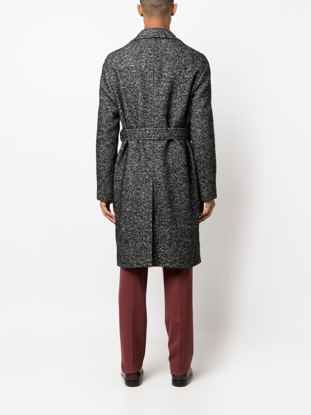 single-breasted belted coat - 4