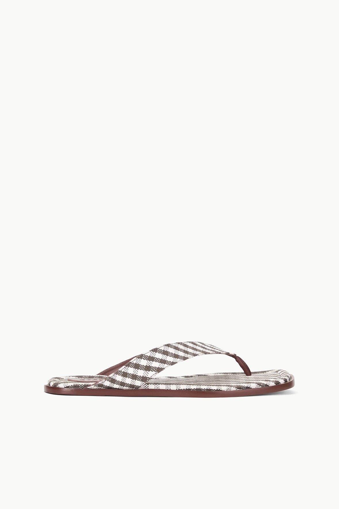 STAUD DANTE THONG DARK CHOCOLATE MICRO CHECK - 1