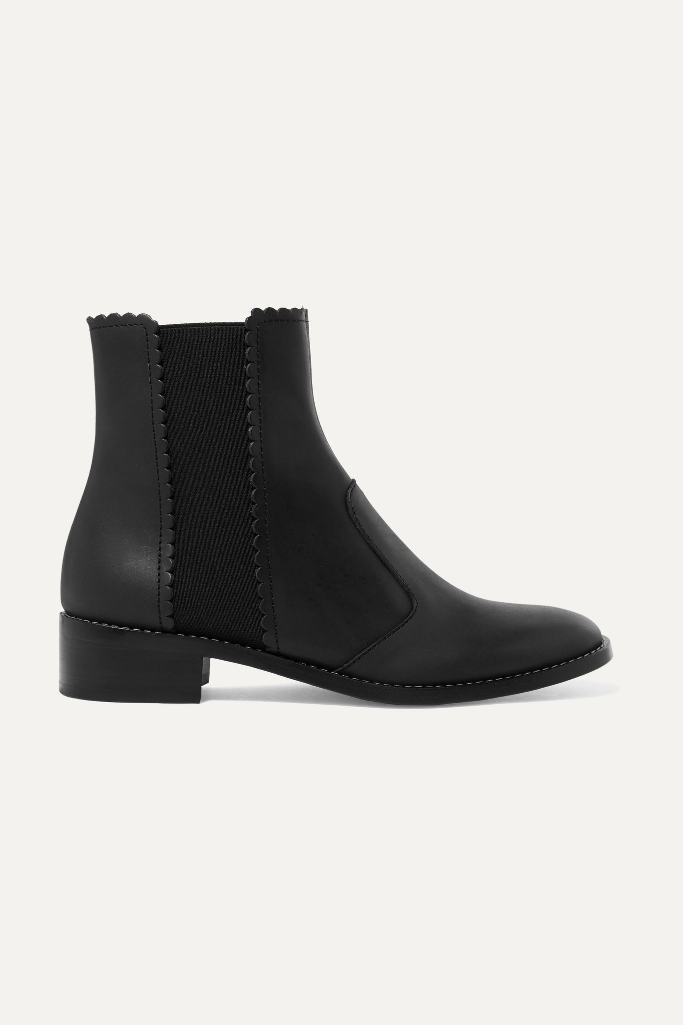 Scalloped leather Chelsea boots - 1