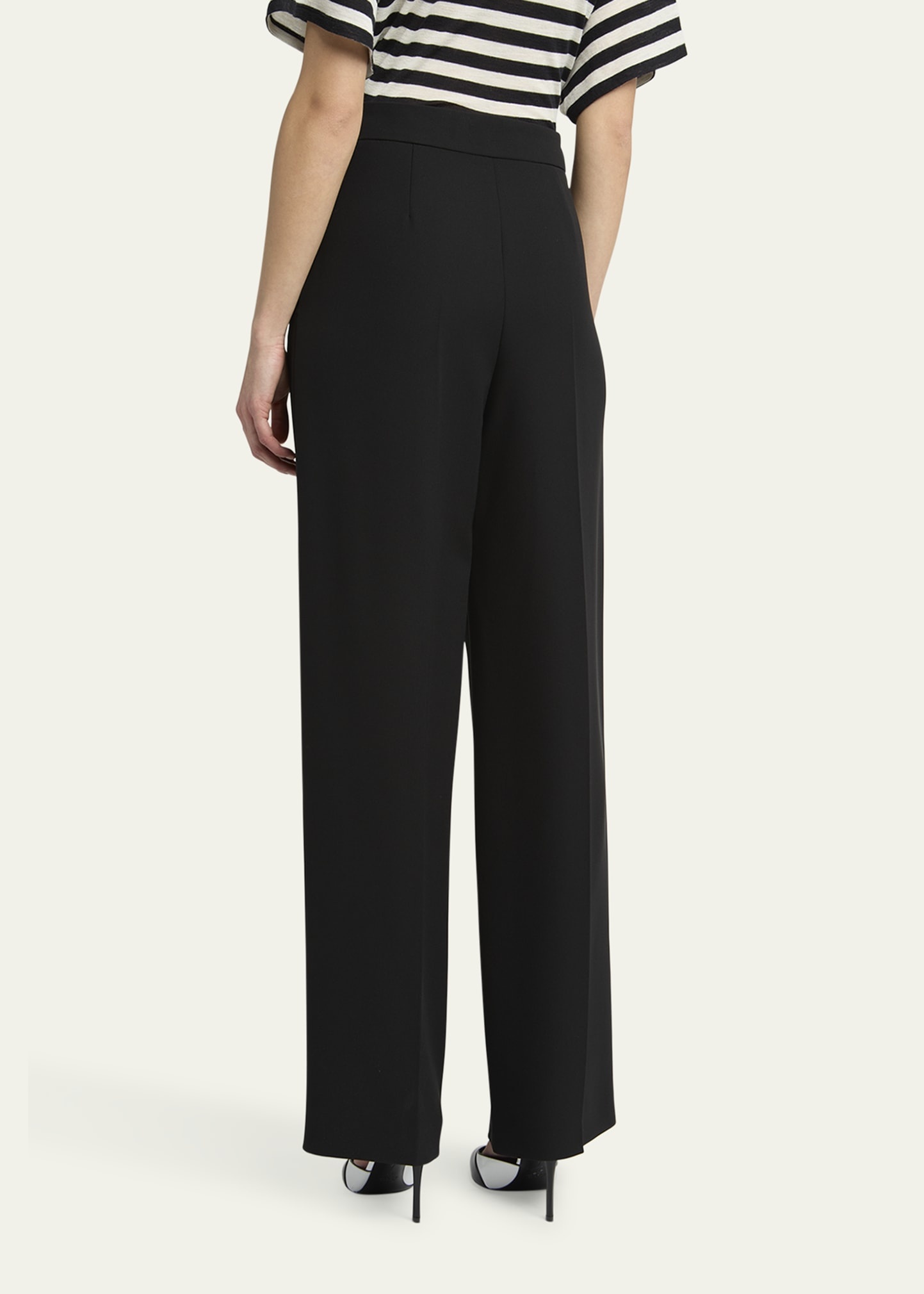 Pleated Wide-Leg Silk Cady Trousers - 3