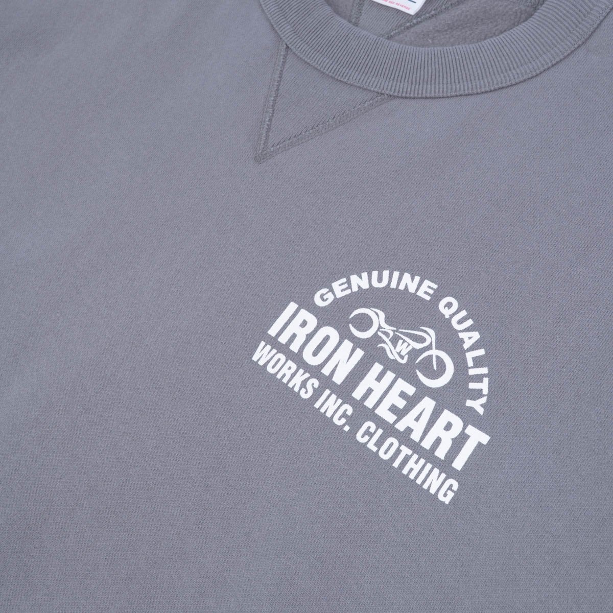 IHSW-68-GRY Printed 14oz Ultra Heavyweight Loopwheel Cotton Crew Neck Sweat - Grey - 9