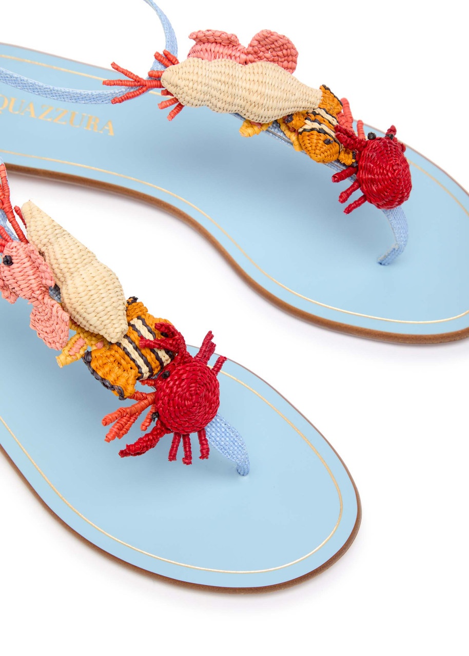 Aquazzura Marea Appliquéd canvas Sandals - 3