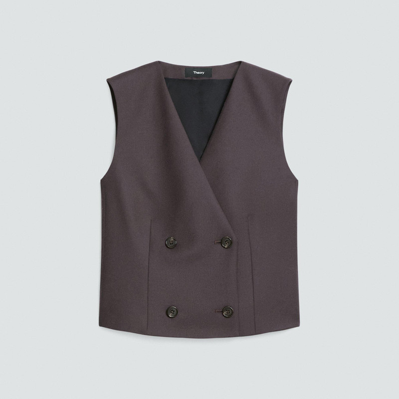 Shrunken Double-Breasted Vest in Sleek Flannel 1