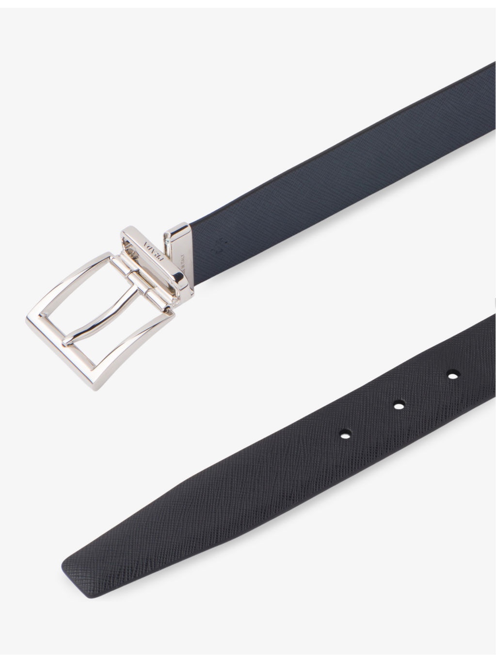Logo-engraved reversible leather belt - 3